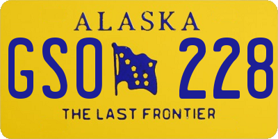 AK license plate GSO228