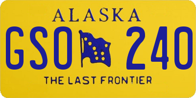 AK license plate GSO240