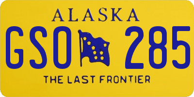 AK license plate GSO285