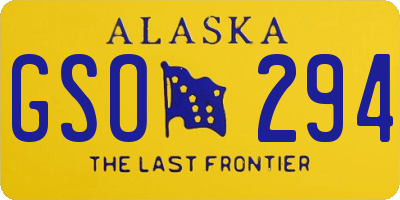 AK license plate GSO294