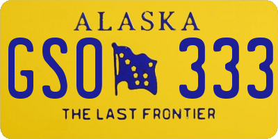 AK license plate GSO333