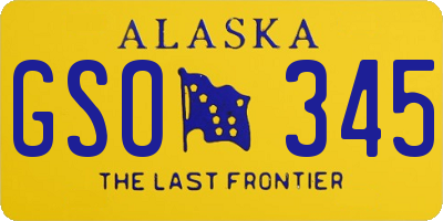 AK license plate GSO345