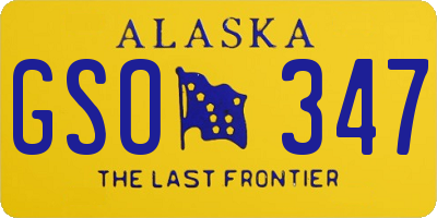 AK license plate GSO347