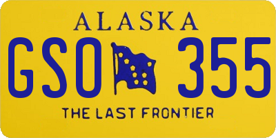 AK license plate GSO355