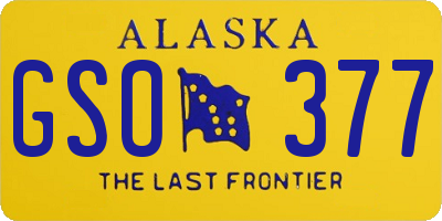 AK license plate GSO377