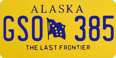 AK license plate GSO385