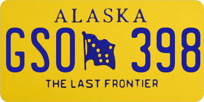 AK license plate GSO398