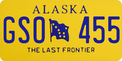 AK license plate GSO455