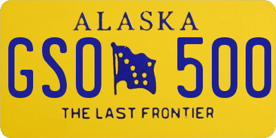 AK license plate GSO500