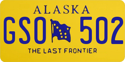 AK license plate GSO502