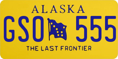 AK license plate GSO555