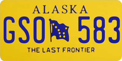 AK license plate GSO583