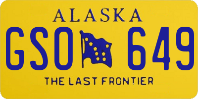 AK license plate GSO649