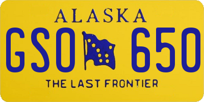 AK license plate GSO650