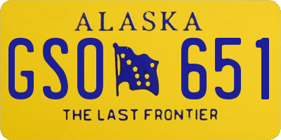 AK license plate GSO651