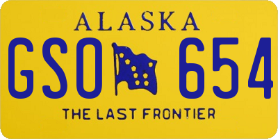 AK license plate GSO654