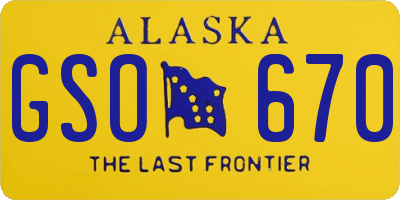 AK license plate GSO670