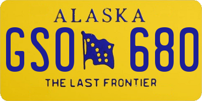 AK license plate GSO680
