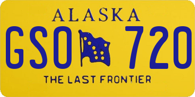AK license plate GSO720