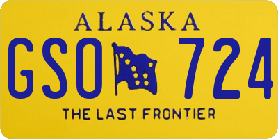 AK license plate GSO724