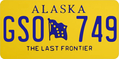 AK license plate GSO749