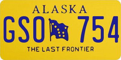 AK license plate GSO754