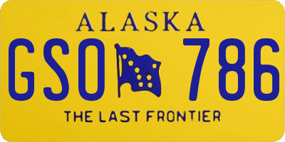 AK license plate GSO786