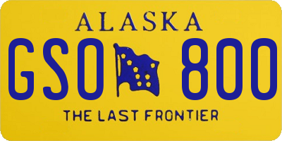 AK license plate GSO800