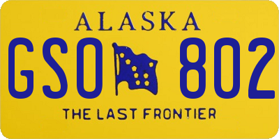AK license plate GSO802
