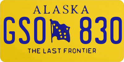 AK license plate GSO830