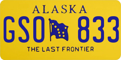 AK license plate GSO833