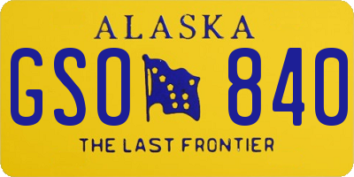 AK license plate GSO840