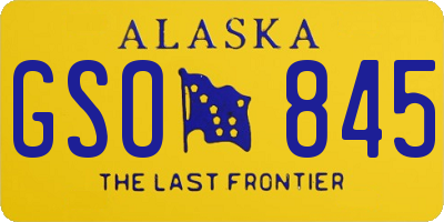 AK license plate GSO845