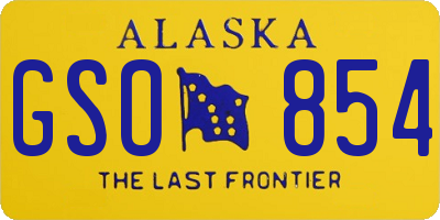 AK license plate GSO854