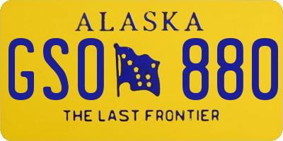 AK license plate GSO880