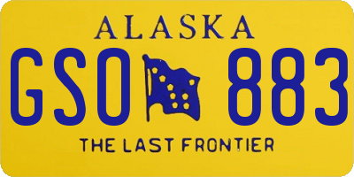 AK license plate GSO883