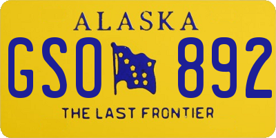 AK license plate GSO892