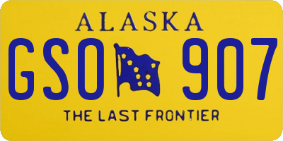 AK license plate GSO907