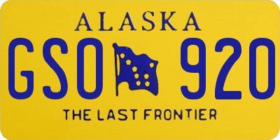 AK license plate GSO920