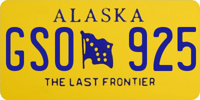 AK license plate GSO925