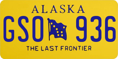 AK license plate GSO936