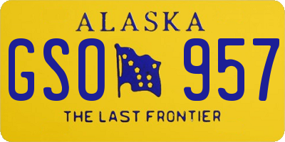 AK license plate GSO957