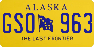 AK license plate GSO963