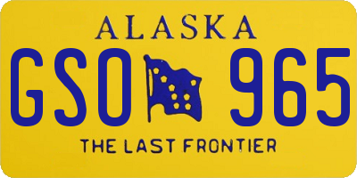 AK license plate GSO965