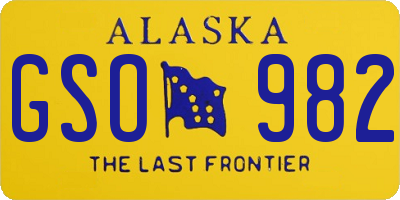 AK license plate GSO982