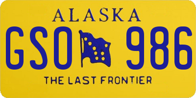 AK license plate GSO986