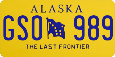 AK license plate GSO989