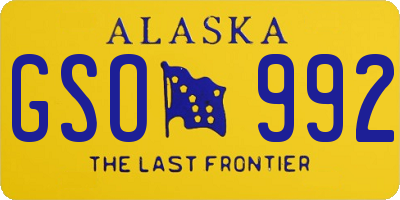 AK license plate GSO992