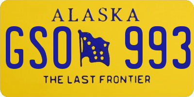 AK license plate GSO993