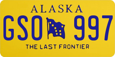 AK license plate GSO997